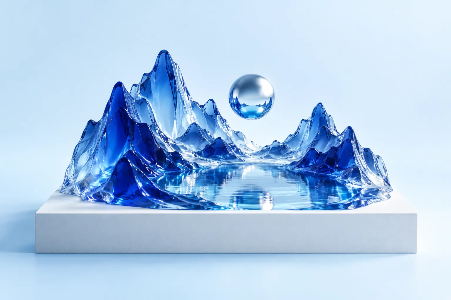 Blue glass mountains used as a sample image in the selection illustration